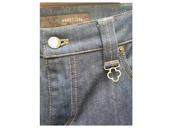 Raw jeans Louis VUITTON - talla 40 - pantalones de mezclilla Azul marino - vista 2