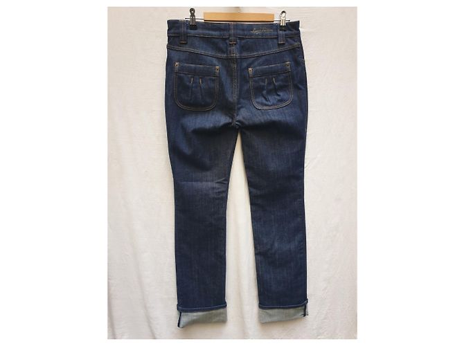 Raw jeans Louis VUITTON - talla 40 - pantalones de mezclilla Azul marino - vista 3