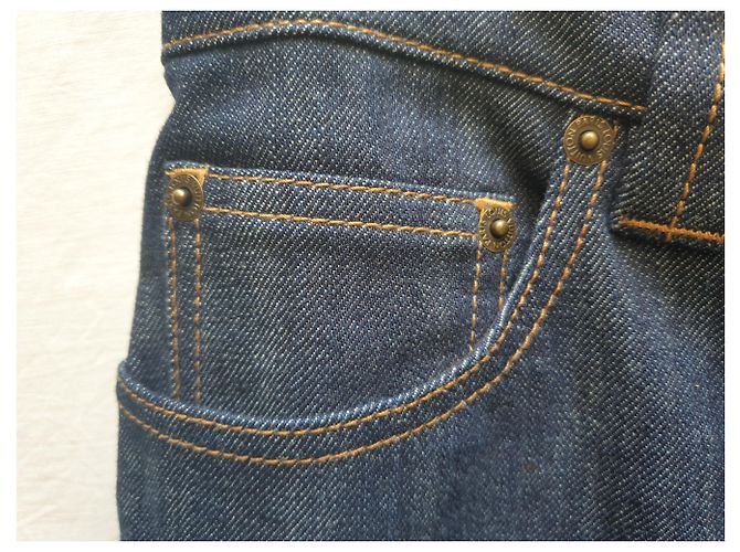 Raw jeans Louis VUITTON - talla 40 - pantalones de mezclilla Azul marino - vista 4