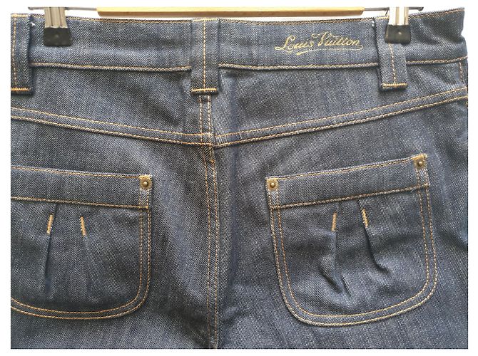 Raw jeans Louis VUITTON - talla 40 - pantalones de mezclilla Azul marino - vista 5
