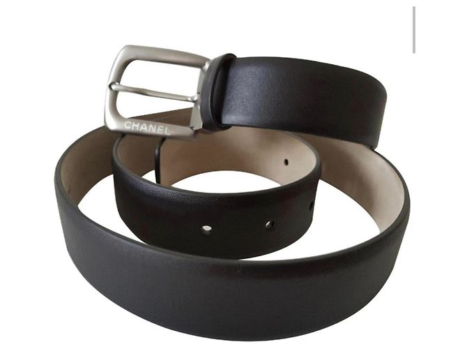 CHANEL BELT MEN , black leather , taille 95 , NEW NEVER SERVED! - view 2