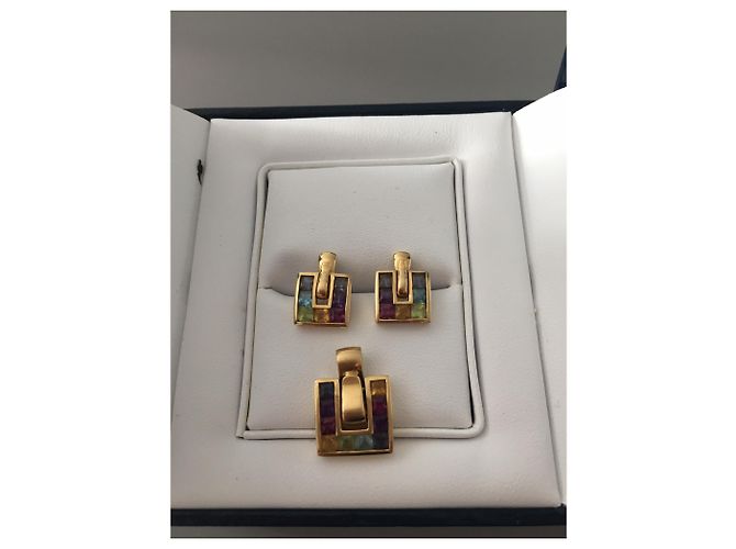 Guy Laroche Ring aus 18 Karat Gelbgold mit Amethyst Peridot Citrin und Topas - Ansicht 3