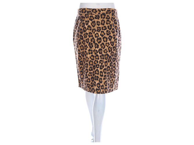 Falda Ralph Lauren con Estampado de Leopardo de Algodón y Lino Multicolor - vista 2