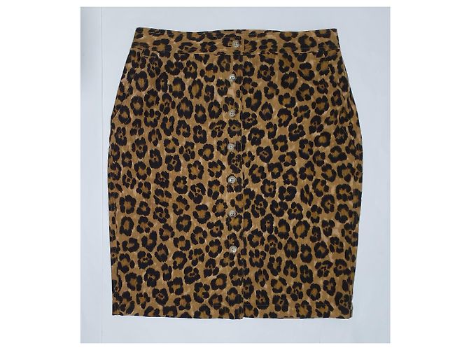 Falda Ralph Lauren con Estampado de Leopardo de Algodón y Lino Multicolor - vista 3