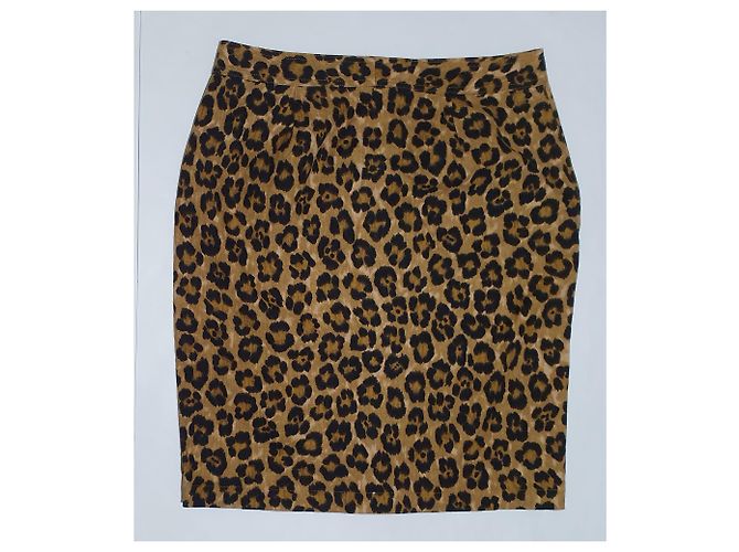 Falda Ralph Lauren con Estampado de Leopardo de Algodón y Lino Multicolor - vista 4