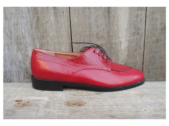 Robert Clergerie derby vintage p 37 Nuova Condizione Rosso - vista 4