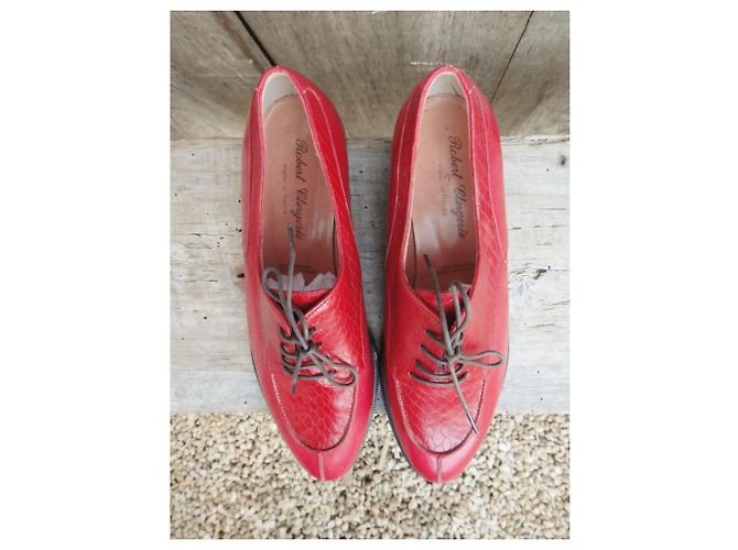 Robert Clergerie derby vintage p 37 Nuova Condizione Rosso - vista 6