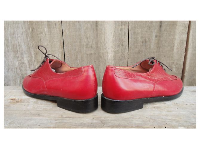 Robert Clergerie derby vintage p 37 Nuova Condizione Rosso - vista 7