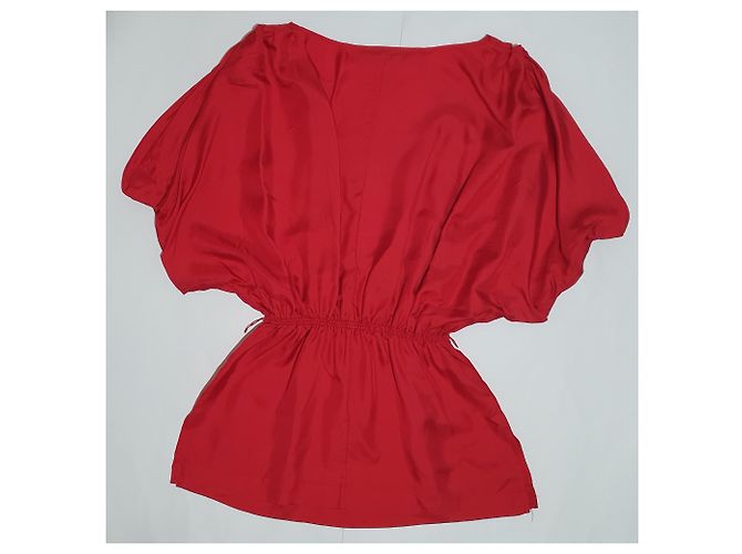 Top de seda rojo Designers Remix Roja - vista 3
