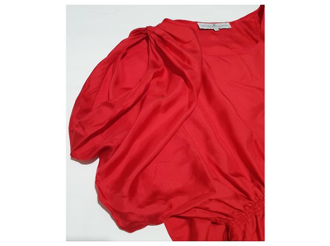 Top de seda rojo Designers Remix Roja - vista 4