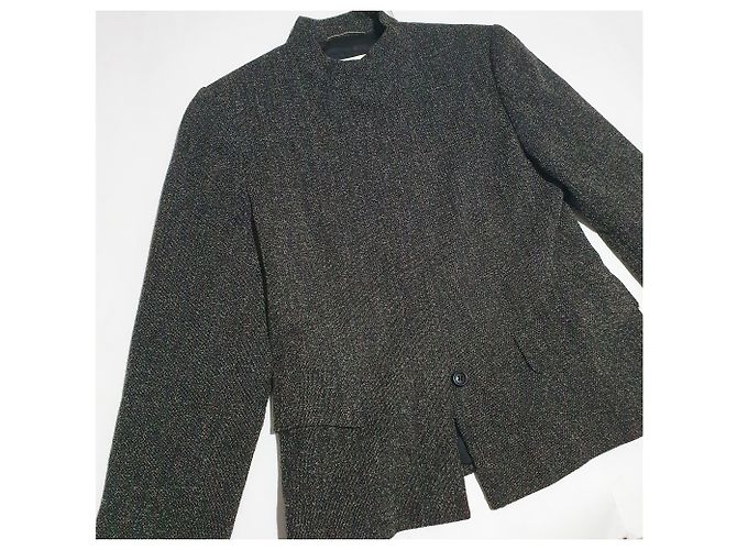 Max Mara Blazer Dunkelgrau Wolle Mehrfarben Anthrazitgrau - Ansicht 2