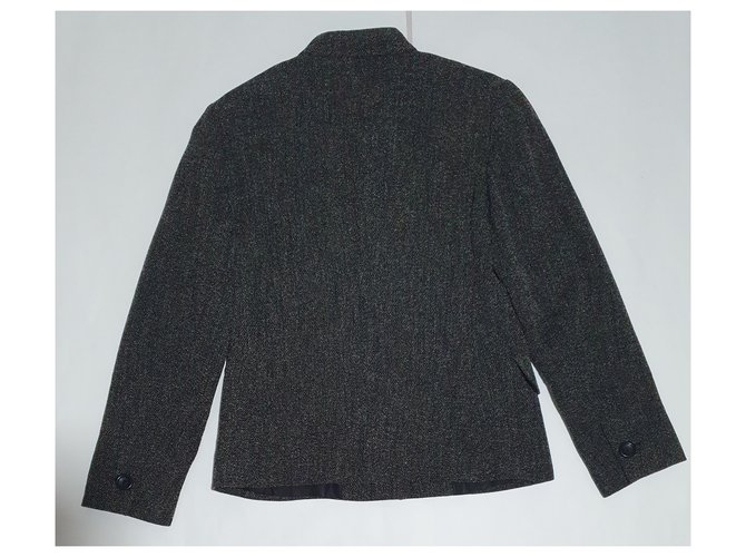 Max Mara Blazer Dunkelgrau Wolle Mehrfarben Anthrazitgrau - Ansicht 3