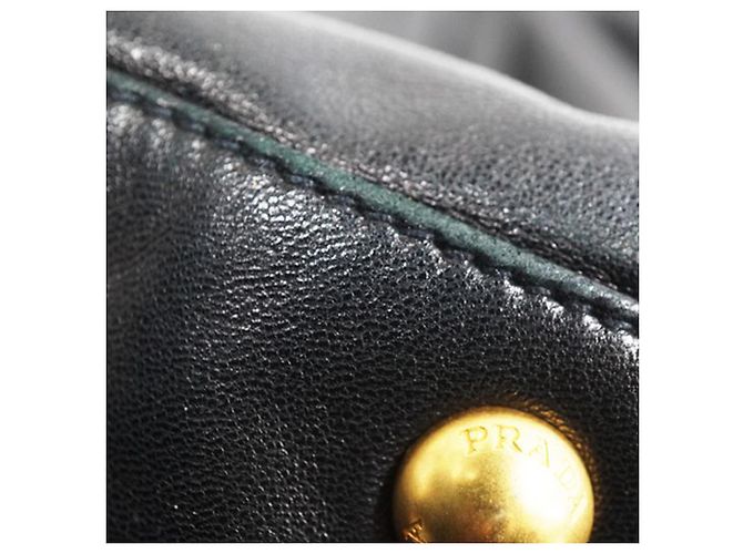 Borsa a mano Fiocco in pelle nera Prada - vista 9