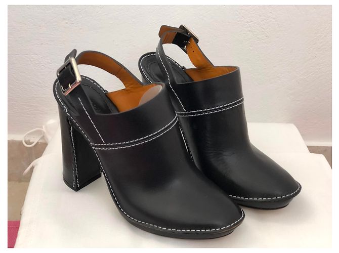 Mule Chloé in pelle nera 38 Nero - vista 2