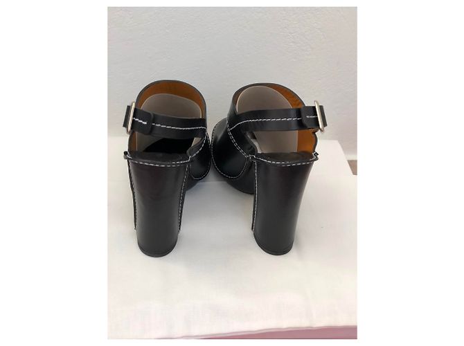 Mule Chloé in pelle nera 38 Nero - vista 4