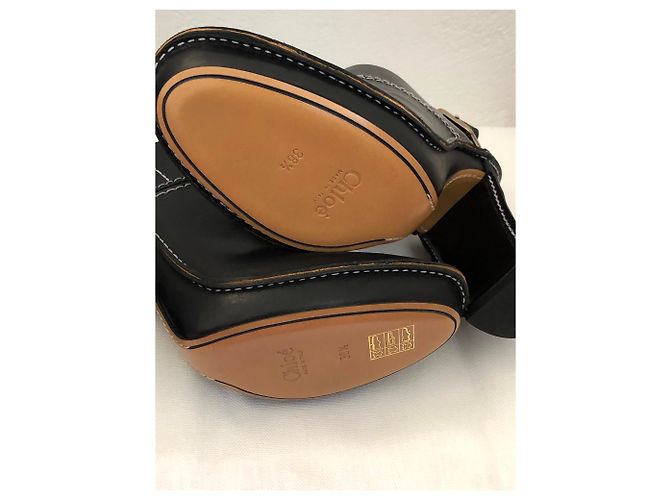 Mule Chloé in pelle nera 38 Nero - vista 6