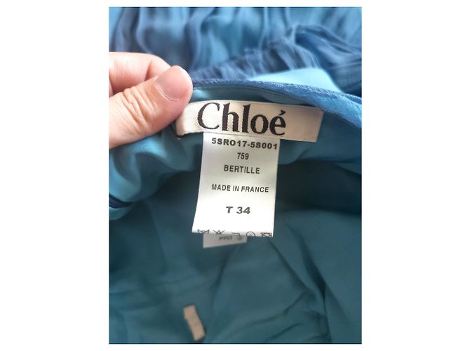 Chloé Vestido de seda azul Chloe FR34 - vista 6