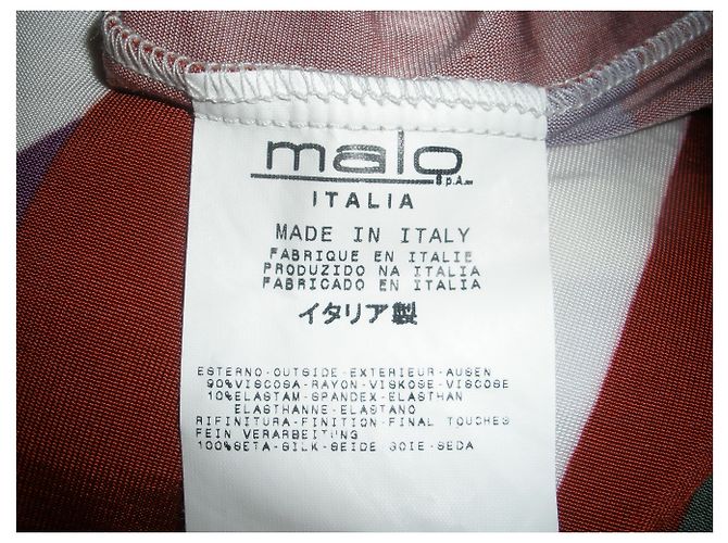 Malo Ein-Schulter Tunika Kleid Weiß Viscose - Ansicht 7