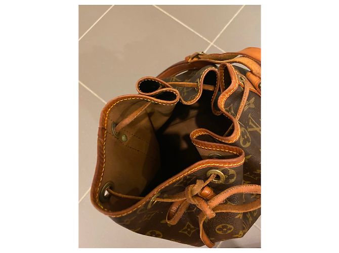 Borsa Louis Vuitton Noe GM Marrone Monogram Canvas Pelle - vista 5