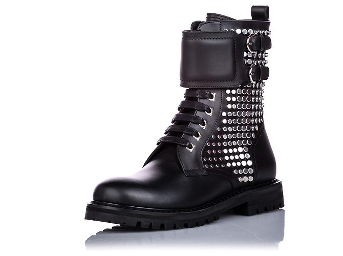 Salvatore Ferragamo Ferragamo Gancini Schnürstiefelette aus schwarzem Kalbsleder - Ansicht 2