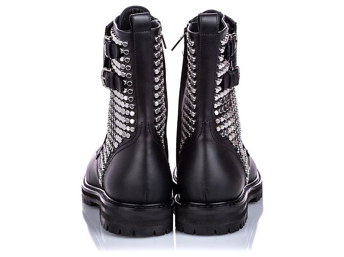 Salvatore Ferragamo Ferragamo Gancini Schnürstiefelette aus schwarzem Kalbsleder - Ansicht 4