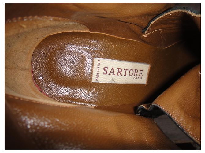Botas Sartore de piel negras 40 Negro - vista 2