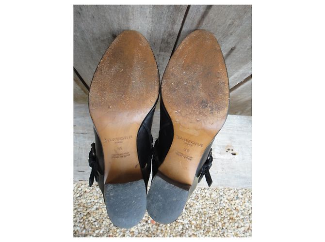 Botas Sartore de piel negras 40 Negro - vista 4