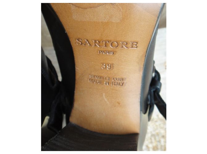 Botas Sartore de piel negras 40 Negro - vista 5