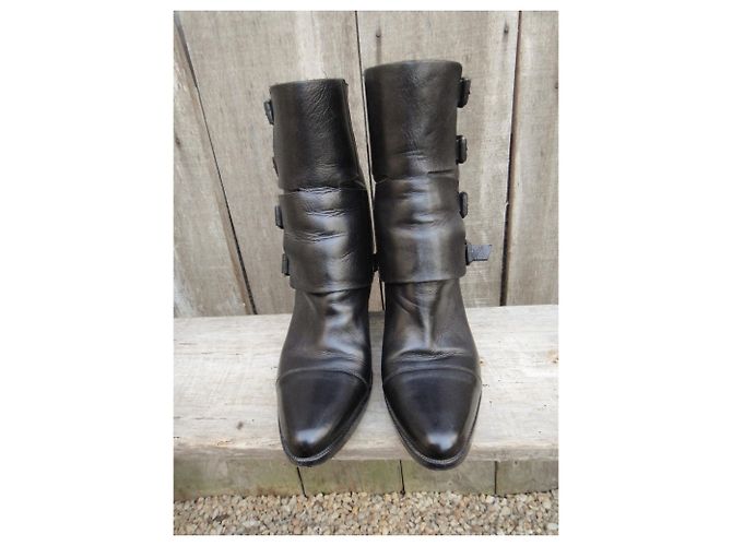Botas Sartore de piel negras 40 Negro - vista 7