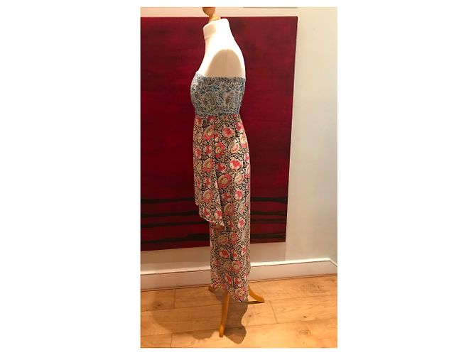 Autre Marque Bandeau Kleid mit Blumenmuster Viscose Mehrfarben - Ansicht 10