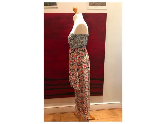 Autre Marque Bandeau Kleid mit Blumenmuster Viscose Mehrfarben - Ansicht 11