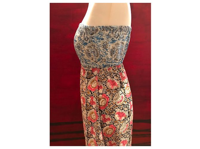 Autre Marque Bandeau Kleid mit Blumenmuster Viscose Mehrfarben - Ansicht 12