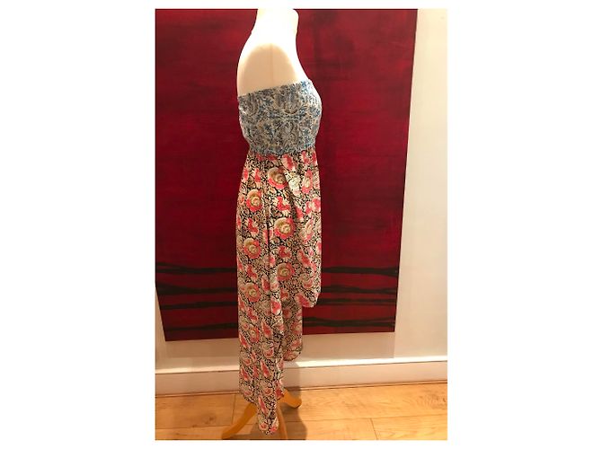 Autre Marque Bandeau Kleid mit Blumenmuster Viscose Mehrfarben - Ansicht 6