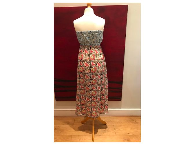 Autre Marque Bandeau Kleid mit Blumenmuster Viscose Mehrfarben - Ansicht 7