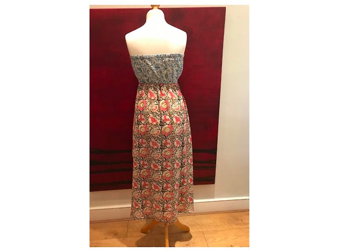 Autre Marque Bandeau Kleid mit Blumenmuster Viscose Mehrfarben - Ansicht 8
