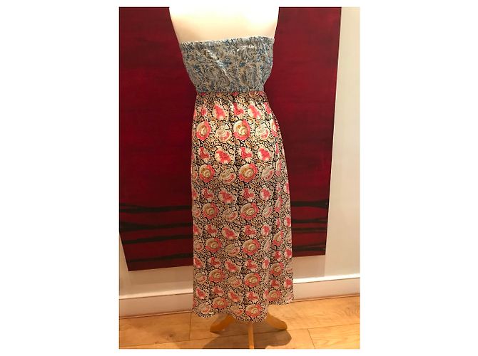Autre Marque Bandeau Kleid mit Blumenmuster Viscose Mehrfarben - Ansicht 9