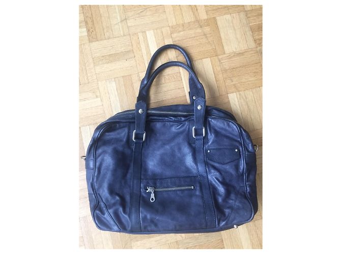 Borsa Paul & Joe in pelle blu notte viola - vista 9