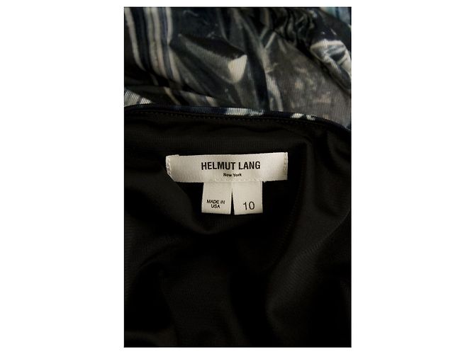 Helmut Lang azul gris sin mangas drapeado espalda abierta bodycon mini vestido talla 10 Multicolor - vista 3