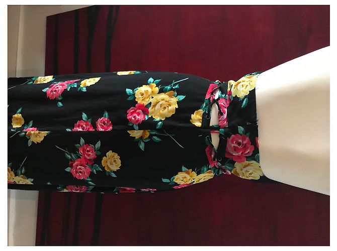 Autre Marque Blumen Maxi Neckholder-Kleid Mehrfarben - Ansicht 12