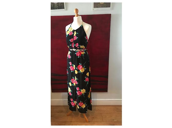 Autre Marque Blumen Maxi Neckholder-Kleid Mehrfarben - Ansicht 17