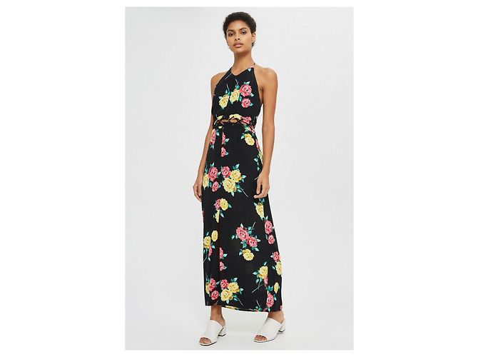 Autre Marque Blumen Maxi Neckholder-Kleid Mehrfarben - Ansicht 2