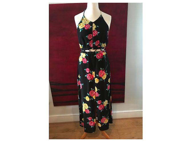 Autre Marque Blumen Maxi Neckholder-Kleid Mehrfarben - Ansicht 3