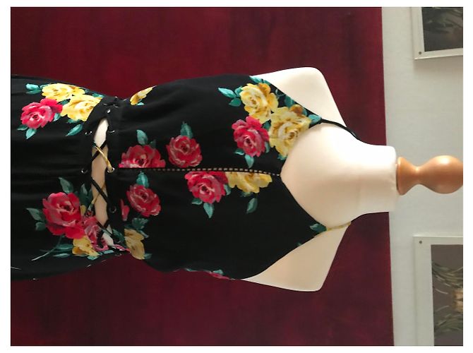 Autre Marque Blumen Maxi Neckholder-Kleid Mehrfarben - Ansicht 4