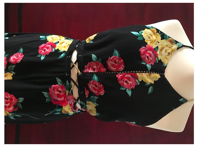 Autre Marque Blumen Maxi Neckholder-Kleid Mehrfarben - Ansicht 5