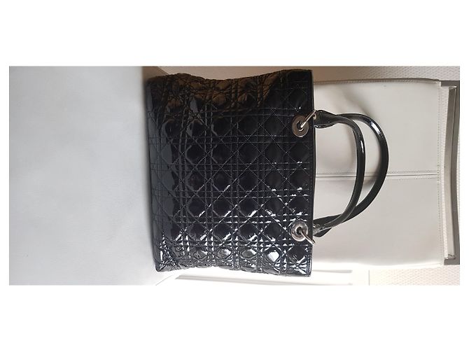 Borsa tote Dior in vernice nera Nero - vista 8