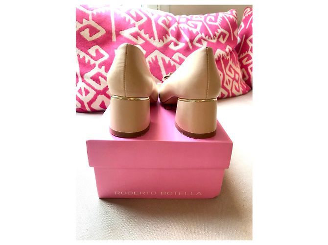 Autre Marque Décolleté Roberto Botella in pelle beige 38 - vista 4
