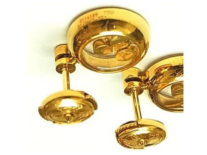 Chopard 18Pendientes Happy Diamonds de oro amarillo K - vista 4