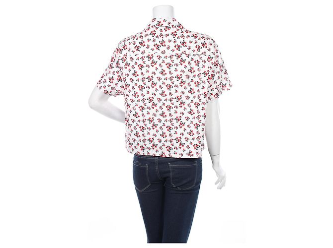 Camicia Cynthia Rowley in Lino Bianca Multicolore Bianco - vista 2