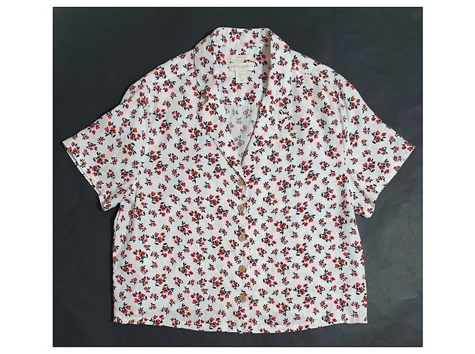 Camicia Cynthia Rowley in Lino Bianca Multicolore Bianco - vista 3