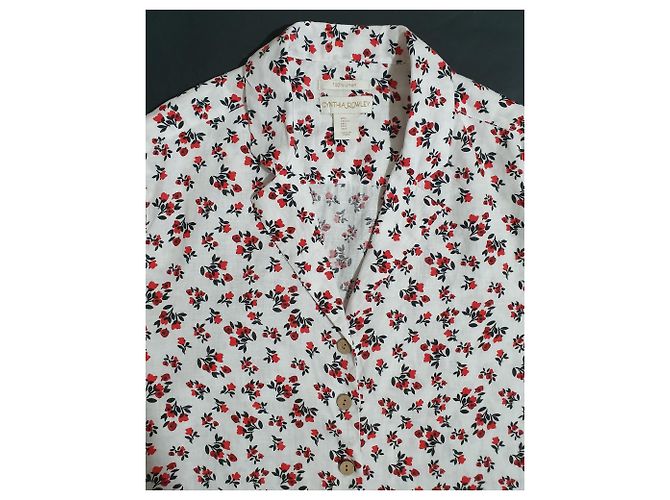 Camicia Cynthia Rowley in Lino Bianca Multicolore Bianco - vista 4